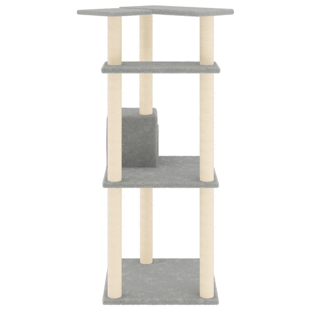 Vidaxl Rascador Para Gatos Con Postes De Sisal Gris Claro 123 Cm_3