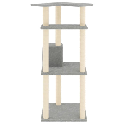 Vidaxl Rascador Para Gatos Con Postes De Sisal Gris Claro 123 Cm_3