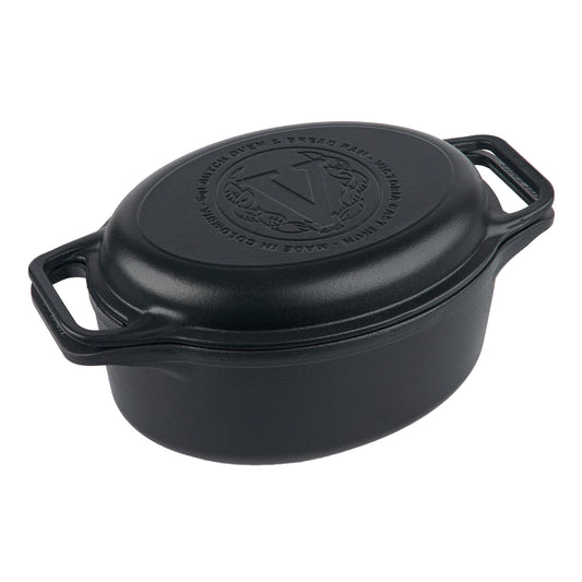 Victoria Horno Holandés Olla Inducción Hierro Fundido Curado 31cm, Tapa - Sartén, 5,7l, Sin Ptfe, 38847, Negro_0