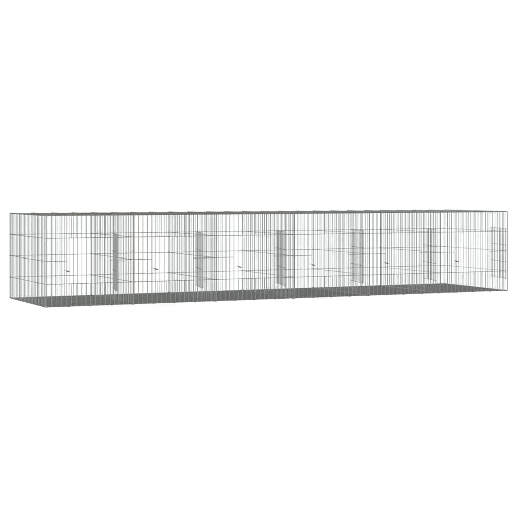 Vidaxl Jaula Para Conejos 6 Paneles Hierro Galvanizado 327x79x54 Cm_3