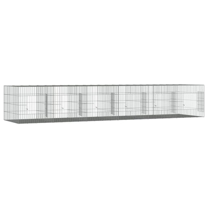 Vidaxl Jaula Para Conejos 6 Paneles Hierro Galvanizado 327x79x54 Cm_3
