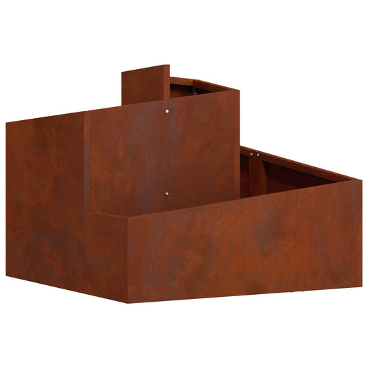 Macetero De Jardín Oxidado 60 X 60 X 50 Cm Acero Oxidado_0