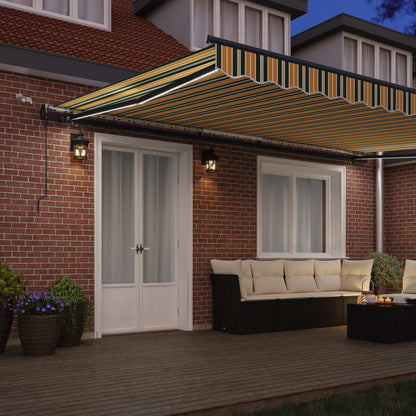 Toldo Retráctil Verde Y Amarillo 500 X 300 Cm Poliéster_2