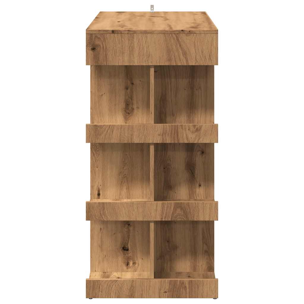 Mesa Bar Con Estante Almacenaje Roble Artisan 100x48x101,5 Cm_3