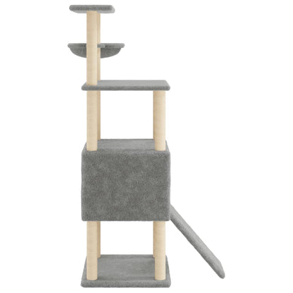 Rascador Para Gatos Con Postes De Sisal Gris Claro 153 Cm_4