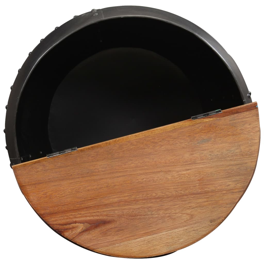 Mesa De Centro De Madera Maciza Reciclada 53x43 Cm._3
