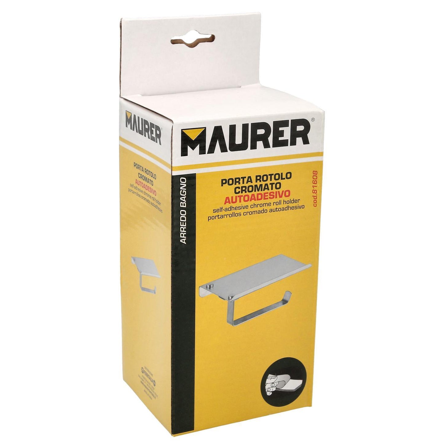 Portarrollos Baño Con Estante Para Moviles Autoadhesivo, Color Inox Con Efecto Espejo, Autoadhesivo Resistente O Con Tornillos_2