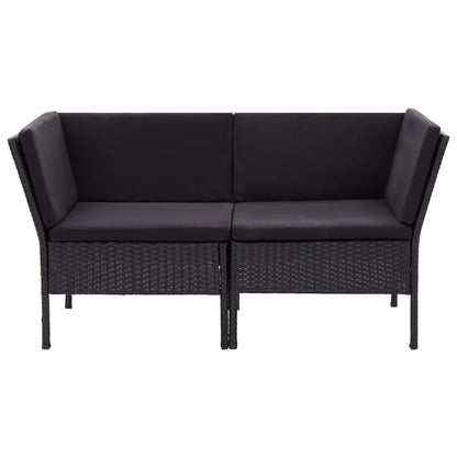 Vidaxl Set Muebles De Jardín 8 Piezas Y Cojines Ratán Sintético Negro_3