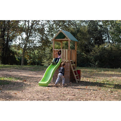Parque Infantil Masgames Tibidabo L Techo De Lona Casita Con Escalada: Casita En La Base Y Pared De Escalada.
