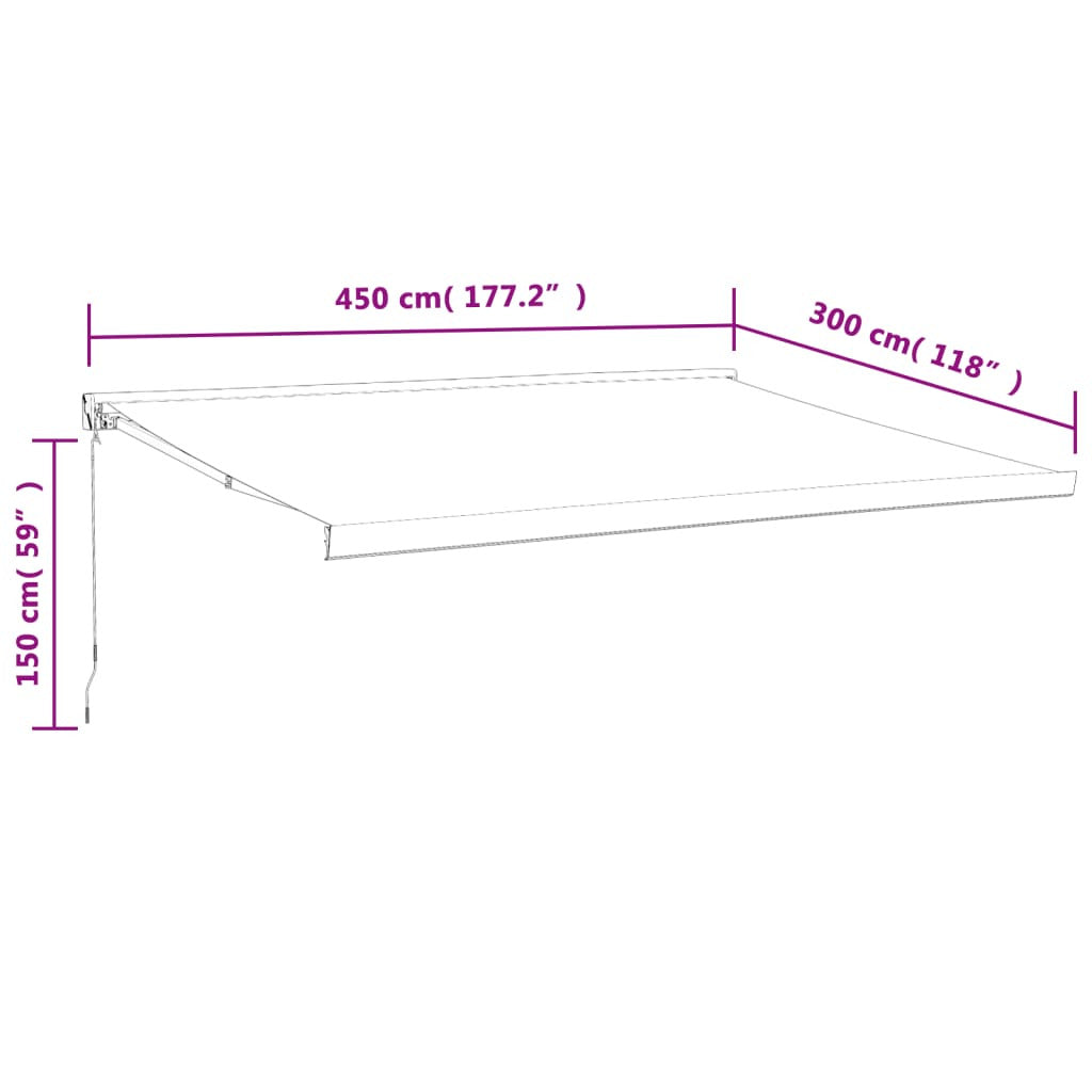Vidaxl Toldo Retráctil Aluminio Y Tela Azul Y Blanco 4,5x3 M_2
