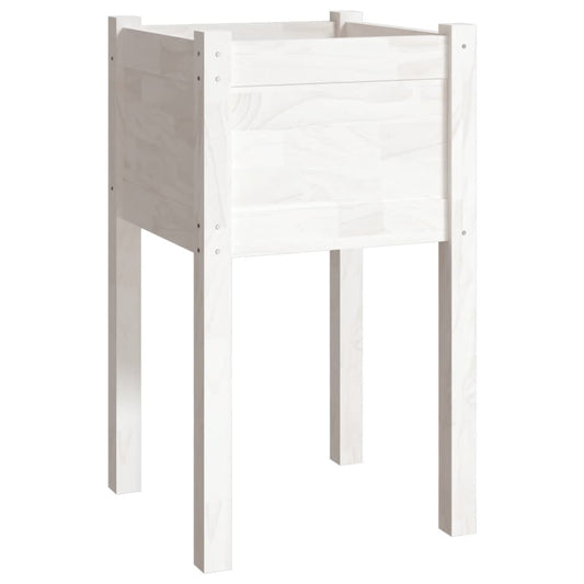 Jardinera De Madera Maciza De Pino Blanco 40x40x70 Cm_0