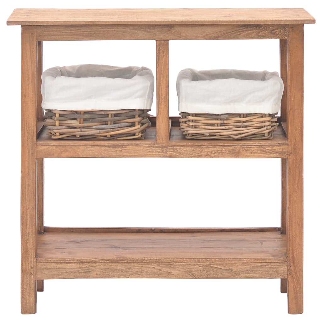 Mesa Consola De Madera Maciza De Caoba 69x28x70 Cm_0