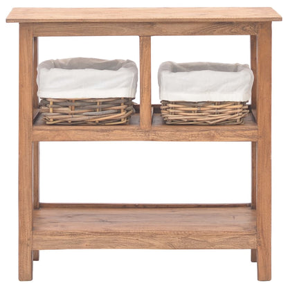 Mesa Consola De Madera Maciza De Caoba 69x28x70 Cm_0