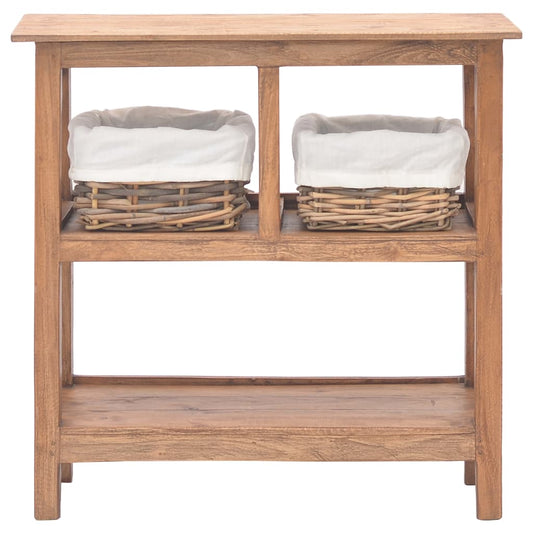 Mesa Consola De Madera Maciza De Caoba 69x28x70 Cm_0