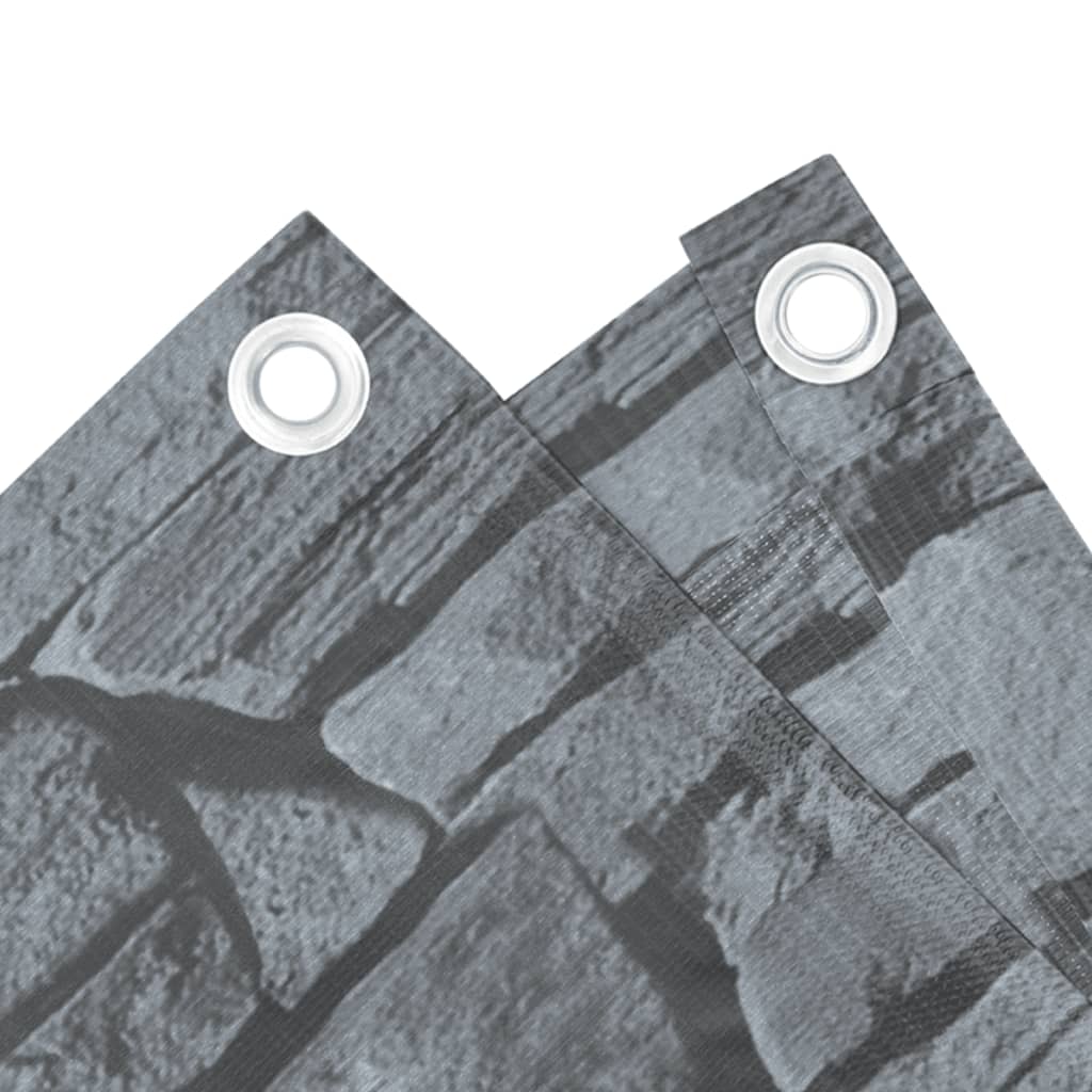 Pantalla De Privacidad De Balcón Pvc Look Piedra Gris 1000x75cm / Vetonek_4