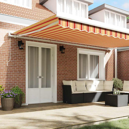 Toldo Retráctil Amarillo Y Naranja 500 X 300 Cm Lona Y Aluminio_2