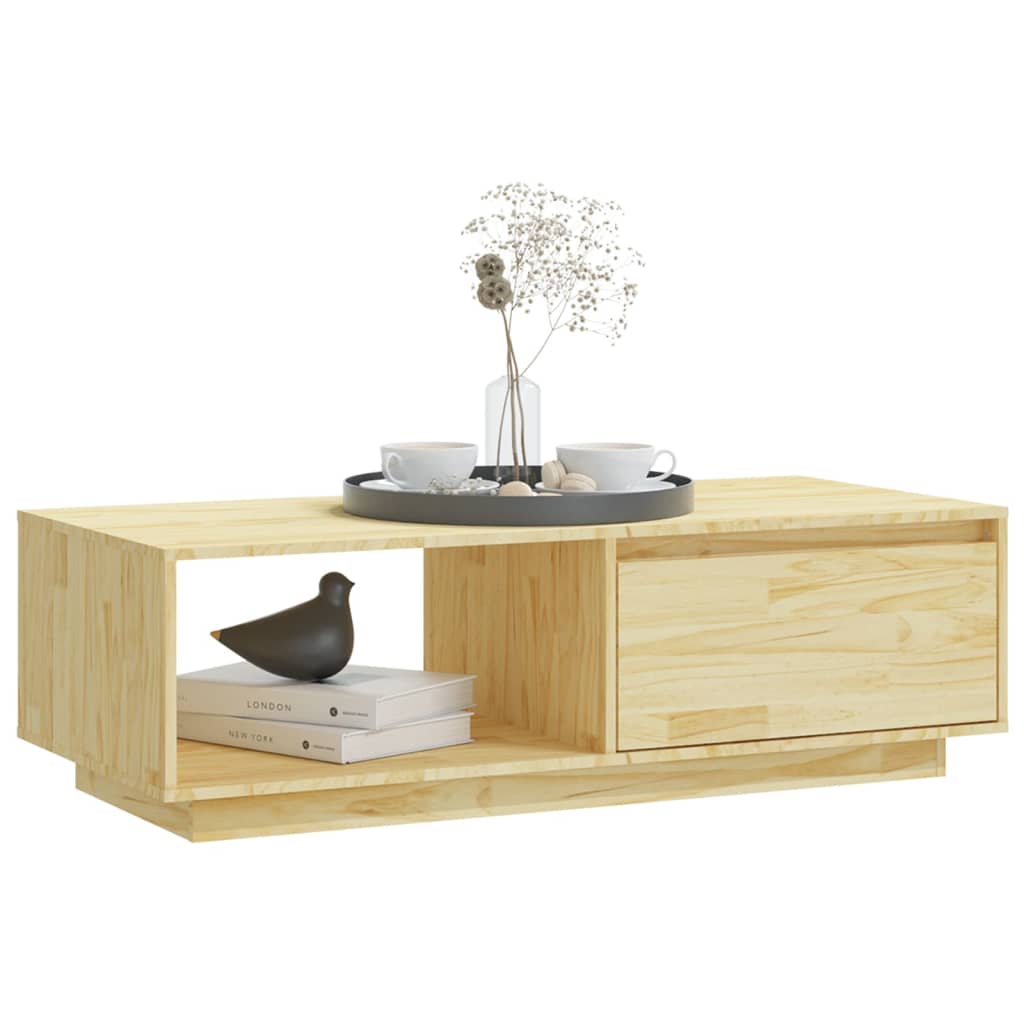 Mesa De Centro De Madera Maciza De Pino 110x50x33,5 Cm_2