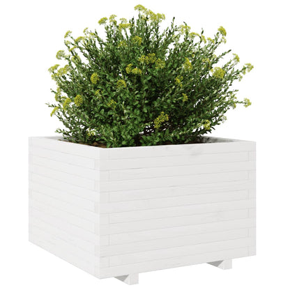 Jardinera Madera Maciza De Pino Blanco 70x70x49,5 Cm_3