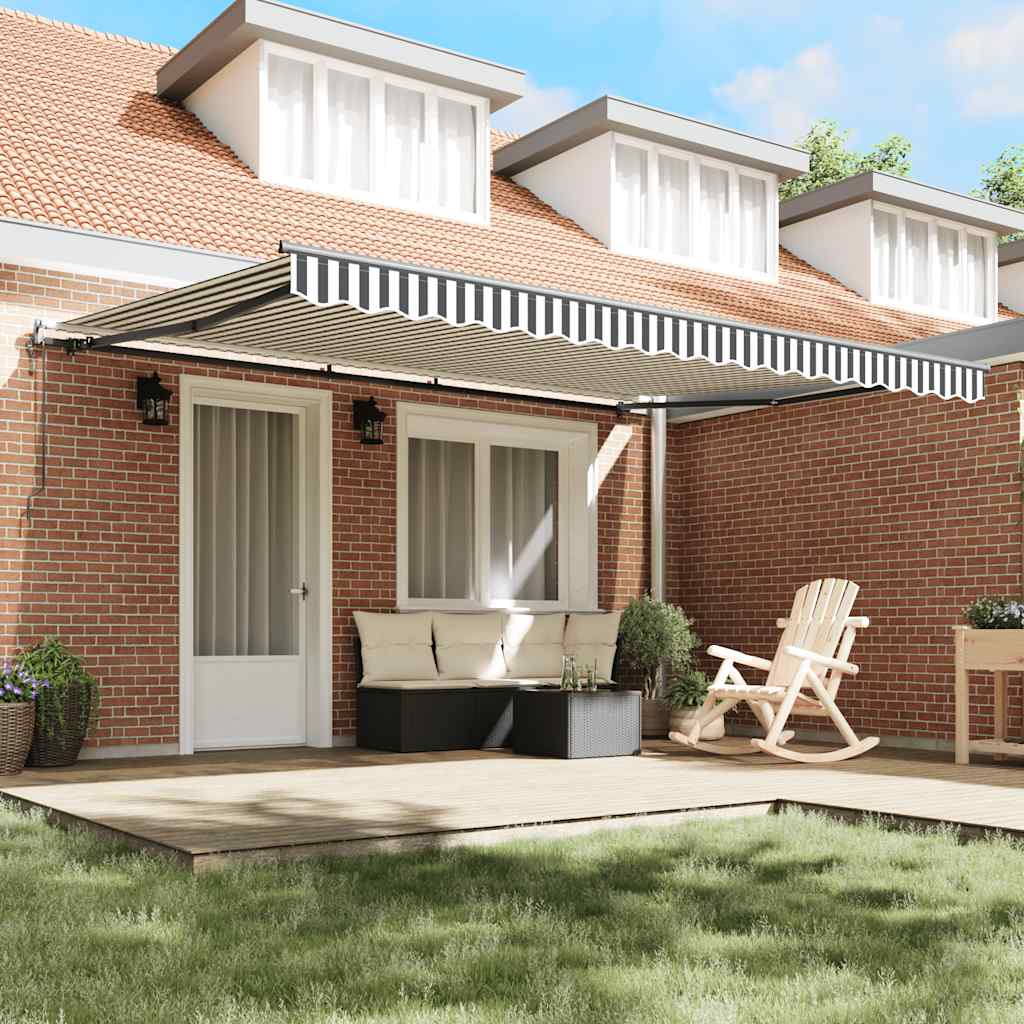Toldo Retráctil Automático Antracita Y Blanco 450x300 Cm_2