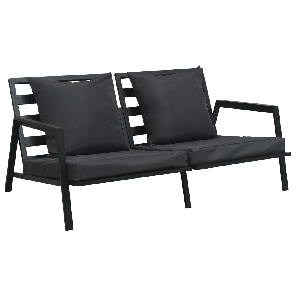 Vidaxl Muebles De Jardín 5 Pzas Y Cojines De Aluminio Gris Oscuro_1