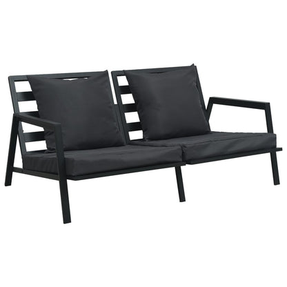 Vidaxl Muebles De Jardín 5 Pzas Y Cojines De Aluminio Gris Oscuro_1