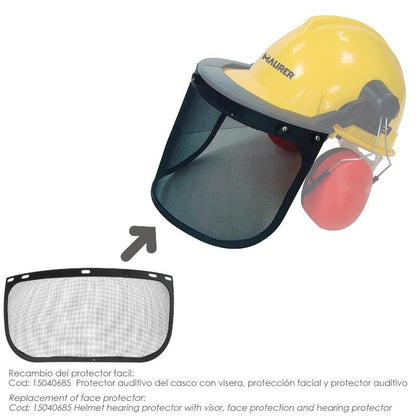 Recambio Protector Facial Para Casco Con Visera, Protector Facial De Rejilla Y Protector Auditivo Maurer Modelo 99790_1