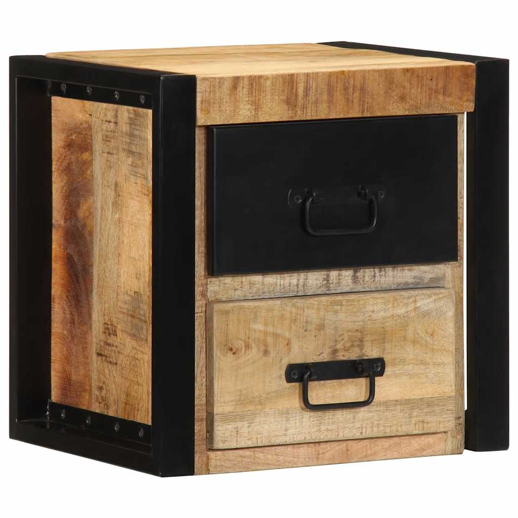 Mesita De Noche Madera Maciza De Mango 40x35x40 Cm_1