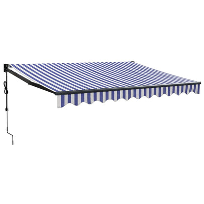 Toldo Retráctil Automático Azul Y Blanco 3x2,5 M_0