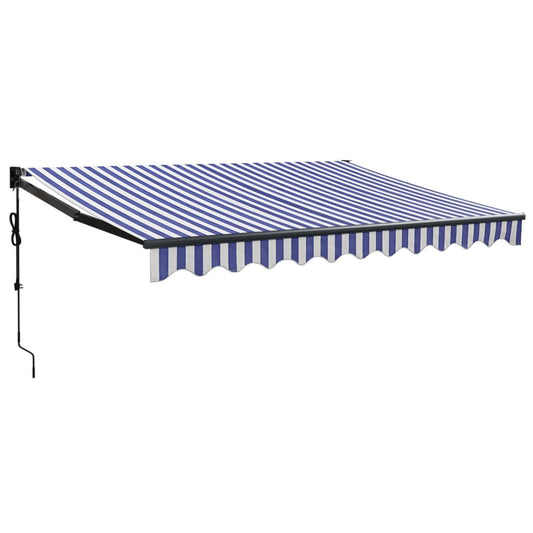 Toldo Retráctil Automático Azul Y Blanco 3x2,5 M_0