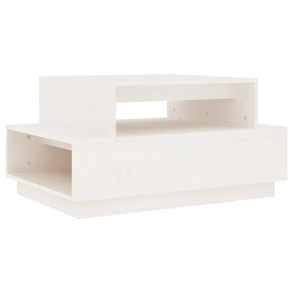 Mesa De Centro Madera Maciza De Pino Blanco 80x55x40,5 Cm_0
