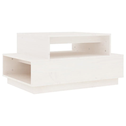 Mesa De Centro Madera Maciza De Pino Blanco 80x55x40,5 Cm_0