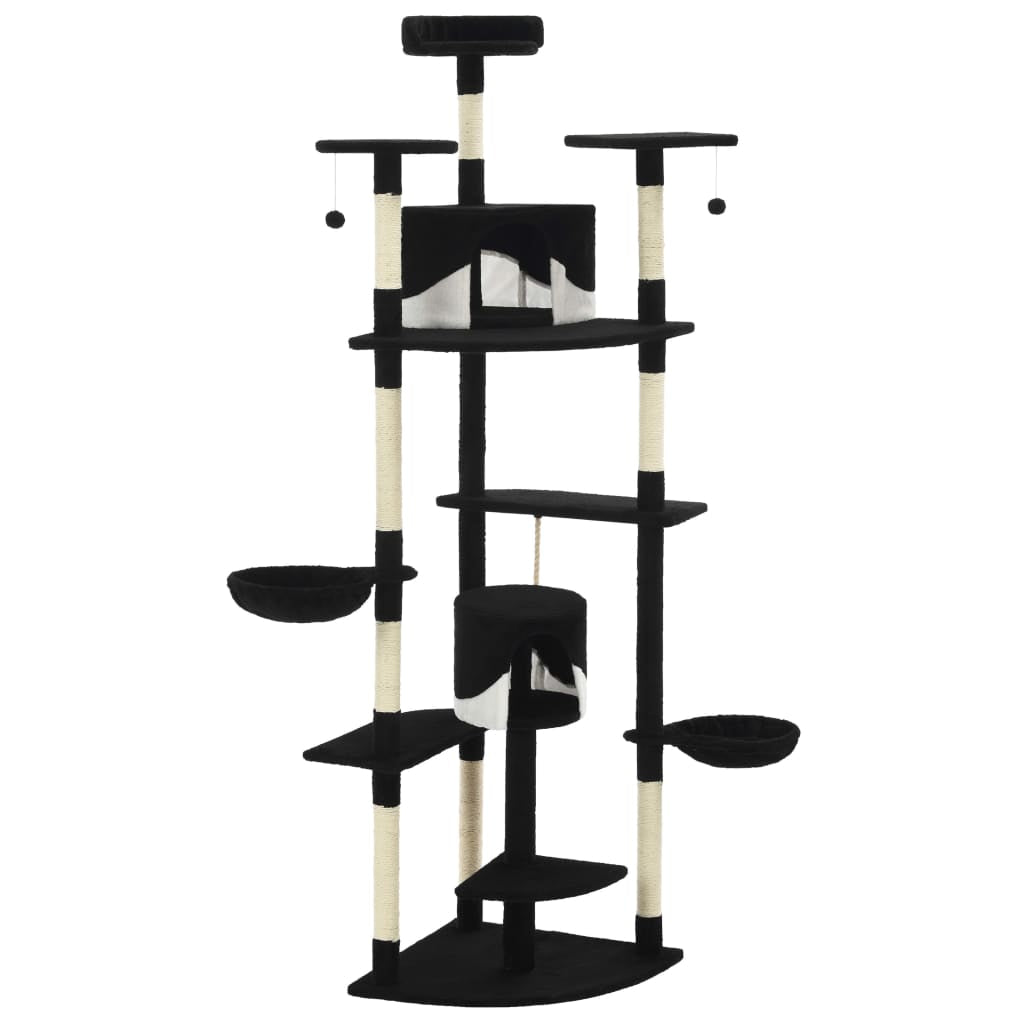 Vidaxl Rascador Para Gatos Con Poste De Sisal Negro Y Blanco 203 Cm_2