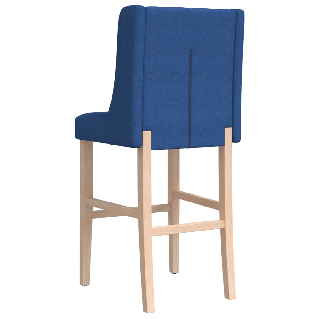 Taburetes Altos 2 Uds Madera Maciza De Caucho Y Tela_5