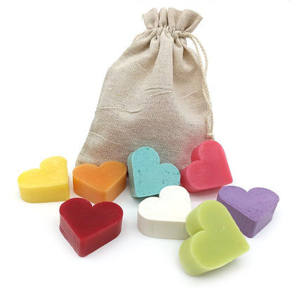 Bolsa De Yute Con 5 Jabones - Aroma Rosas - Jabón De Glicerina Con Forma De Corazón - Detalle Para Invitados_5