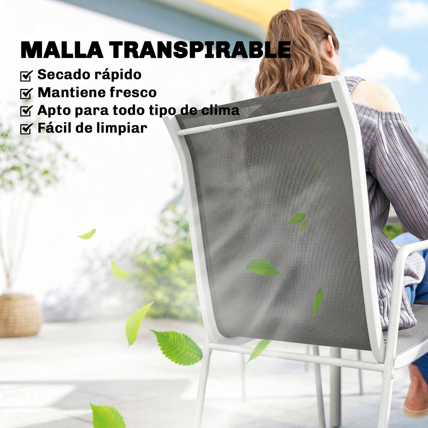 Outsunny Conjunto De Mesa Y Sillas Jardín De 7 Piezas_4