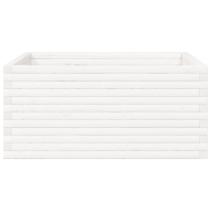 Jardinera Madera Maciza De Pino Blanco 100x100x46 Cm_5
