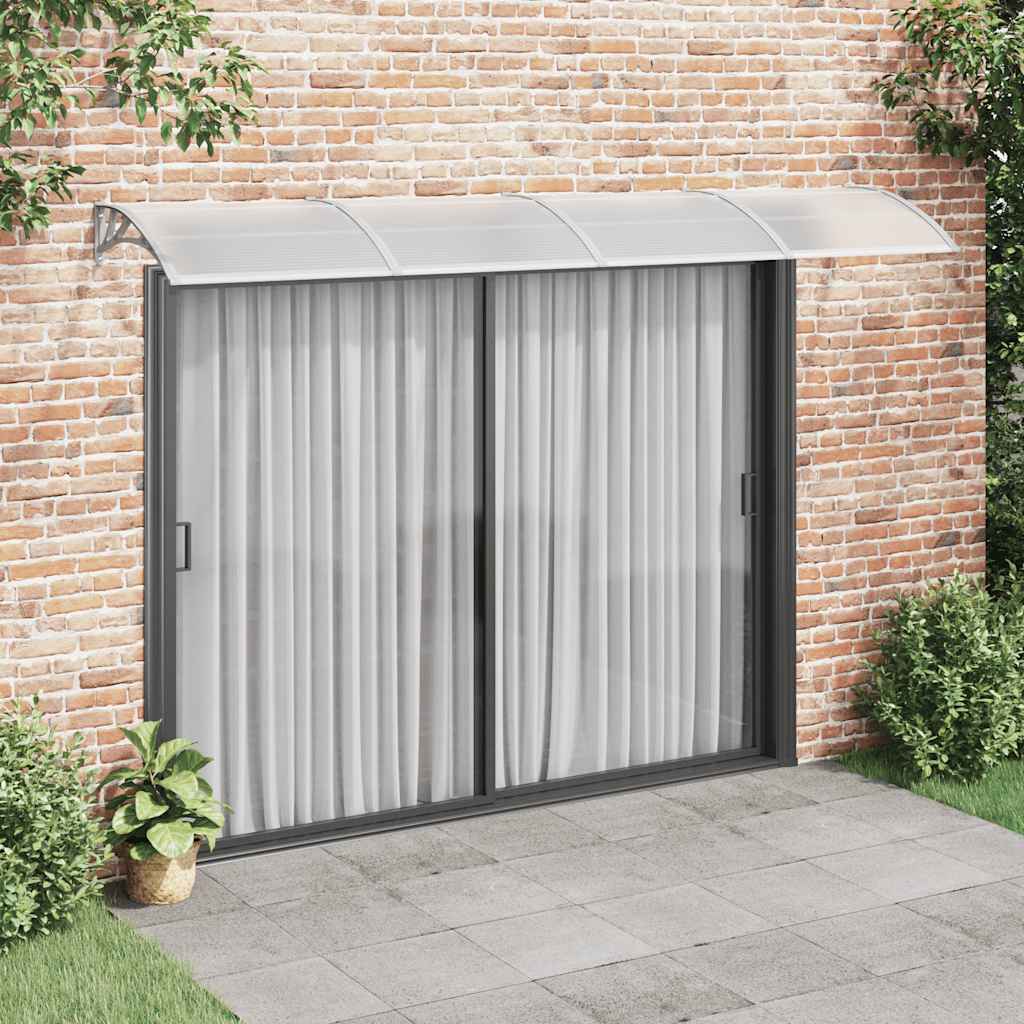Marquesina Puerta Policarbonato Gris Y Transparente 350x75 Cm_1