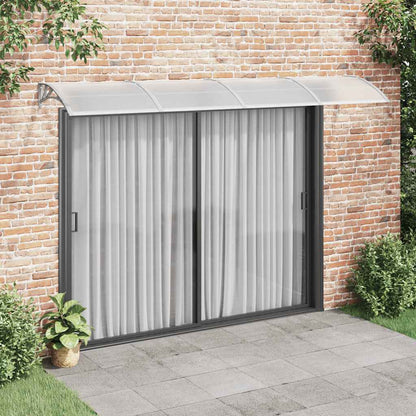 Marquesina Puerta Policarbonato Gris Y Transparente 350x75 Cm_1