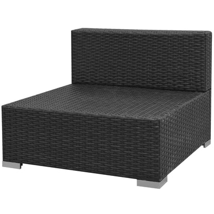 Vidaxl Conjunto De Sofás De Jardín Con Dosel Poliratán Marrón 7 Piezas_5