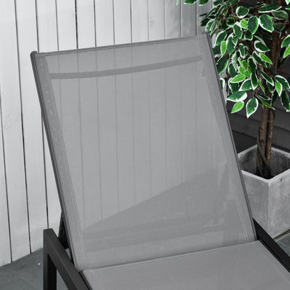 Outsunny Tumbona Con Respaldo Reclinable En 5 Posiciones 169x65x102cm Máx. 120kg_3