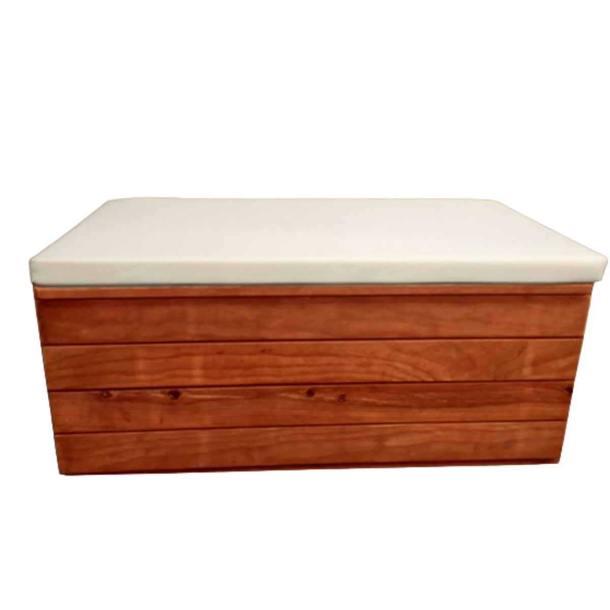 Baúl De Madera Sirana Tratada Marrón Con Cojín  Vidahuerto 80x40x40 Cm._0