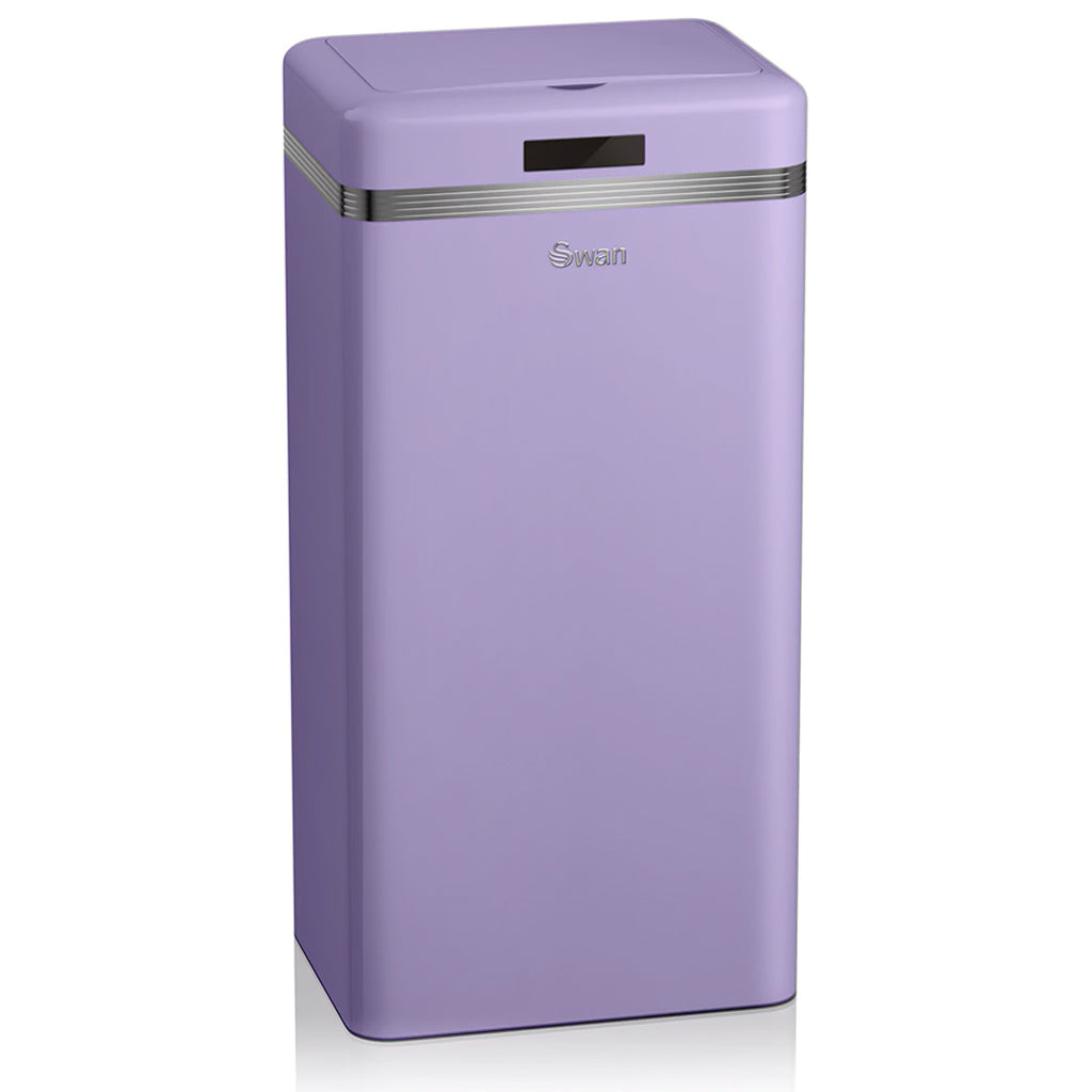 Swan Cubo De Basura Cocina Automático, Sensor De Movimiento, 45l, Metálico, Papelera Reciclaje, Swka4500purneu, Morado_0
