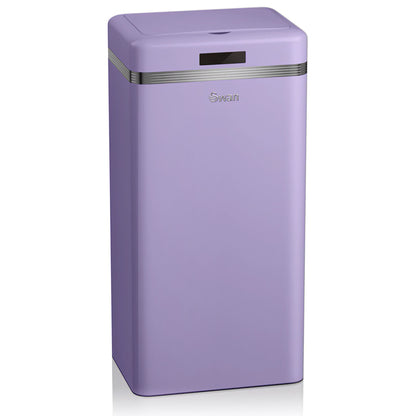 Swan Cubo De Basura Cocina Automático, Sensor De Movimiento, 45l, Metálico, Papelera Reciclaje, Swka4500purneu, Morado_0