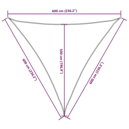 Vidaxl Toldo De Vela Triangular Tela Oxford Negro 6x6x6 M_2