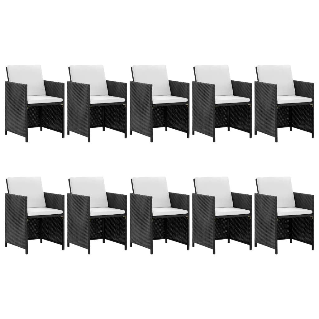 Vidaxl Set Comedor De Jardín 11 Piezas Y Cojines Ratán Sintético Negro_1