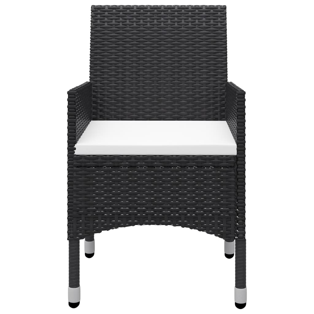 Juego De Comedor Para Jardín 7 Piezas Negro / Vetonek_3
