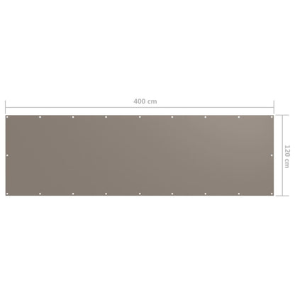 Vidaxl Toldo Para Balcón De Tela Oxford Gris Taupé 120x400 Cm_4