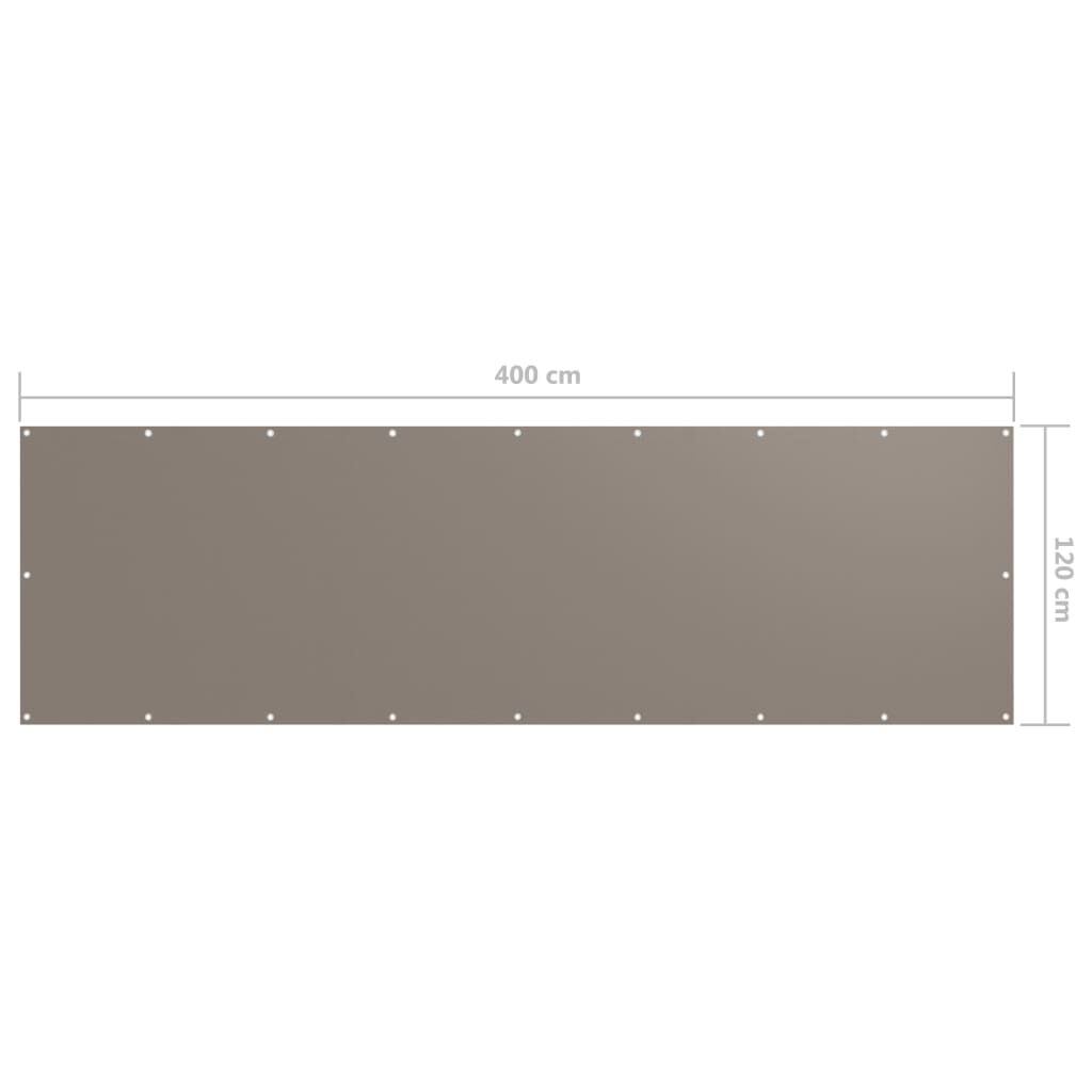 Vidaxl Toldo Para Balcón De Tela Oxford Gris Taupé 120x400 Cm_2