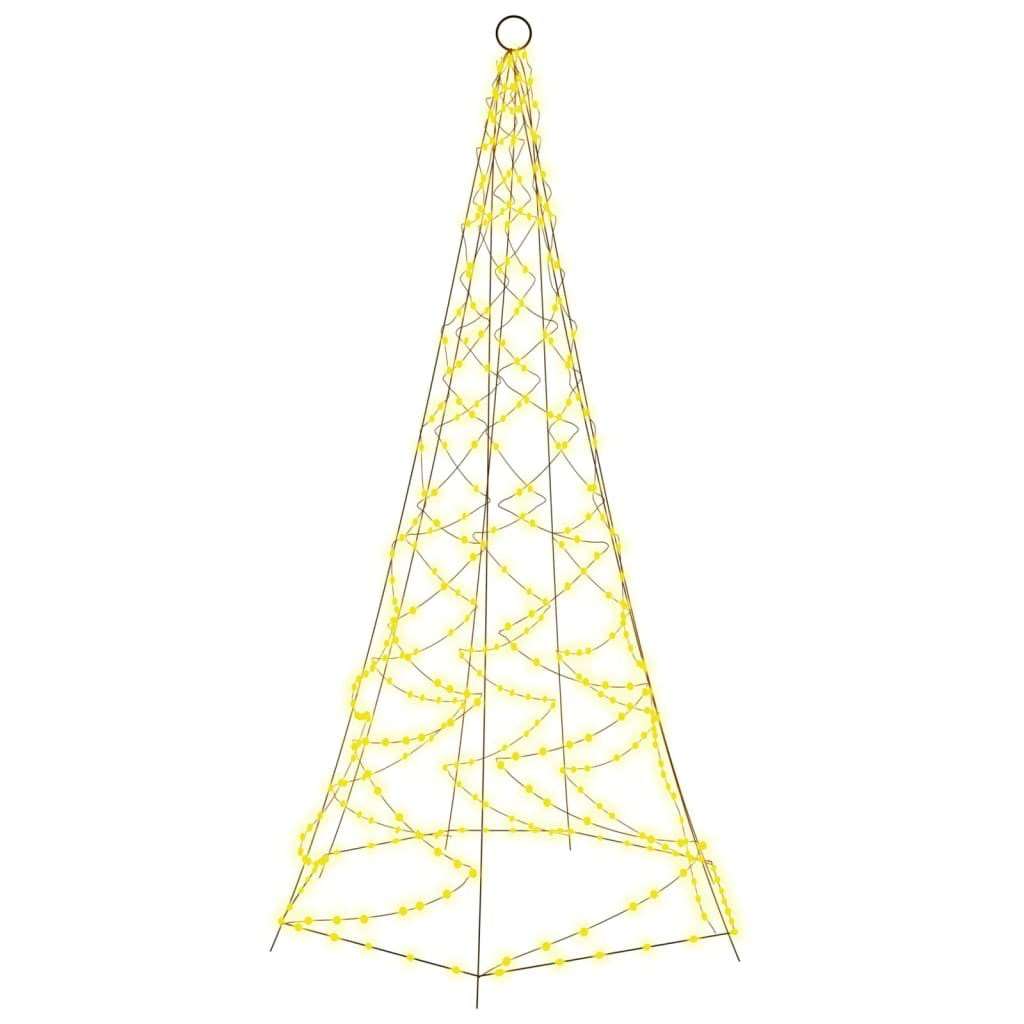 Vidaxl Árbol De Navidad En Asta De Bandera 200 Led Blanco Cálido 180cm_0