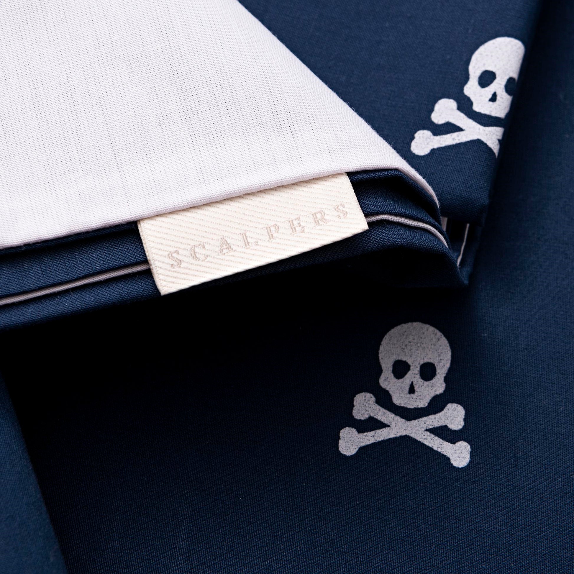 Set Cama (funda Nórdica 260x240cm + 2 Fundas Almohada  50x105cm) 100% Algodón Navy Calaveras Scalpers Home_2